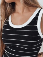 Dámske pruhované mini šaty PREFAB black FashionStreet EY2578 Dámske pruhované mini šaty PREFAB black FashionStreet EY2578