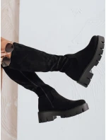 Dámske semišové topánky na platforme čierne FashionStreet ZY1103