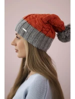 Paris fleecová čiapka K212 červená+sivá