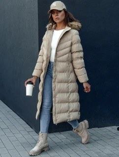 Dámsky zimný kabát LUXWARM béžový FashionStreet TY4376