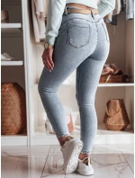 Dámske úzke džínsy s výšivkou MOONAIR modré FashionStreet UY2453