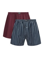 Pánske voľné boxerky 2 ks DIM COTTON STRETCH LOOSE BOXER 2x - DIM - tmavo červená