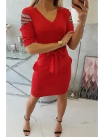 Šaty s krídlami na ramenách červené Šaty s krídlami na ramenách červené