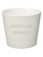 Biely keramický kvetináč – budúca pani – malý Biely keramický kvetináč – budúca pani – malý