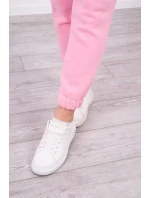 Zateplený set s mikinou s kapucňou svetlo ružový