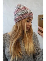 Fleecová čiapka Melisa K241 burgundy+grey