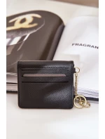 Etui Na Karty Ze Złotym Brelokiem Eko Skóra Czarny Iritinme