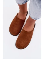 Dámské ploché sandály z eko semiše Camel Veronelle