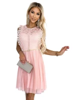 454-2 Šaty GRETA s čipkou a zlatým opaskom - BRUSSWIN