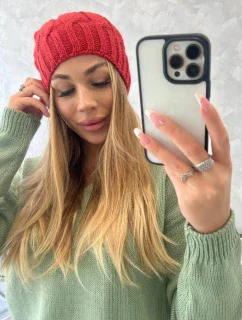 Fleecová čiapka Iwona K221 maroon