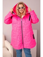 Dámska prešívaná bunda s kapucňou a HOPE Pink Neon Dámska prešívaná bunda s kapucňou a HOPE Pink Neon