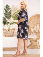 Dámske šaty SC331 čierne s kvetmi - Karko