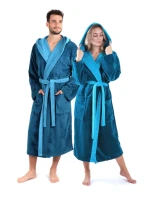 Unisex župan Tampa duo s kapucňou 3959 petrol - Vestis