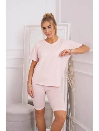 Súprava top+legíny púdrovo ružová
