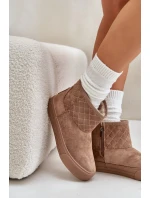 Snehové topánky so zipsom a kožušinou Big Star beige