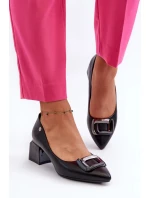 Dámske lodičky na podpätku 62101 Black - VINCEZA Dámske lodičky na podpätku 62101 Black - VINCEZA