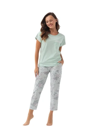 Dámske pyžamo v plnej dĺžke Luna 342 M-2XL Dámske pyžamo v plnej dĺžke Luna 342 M-2XL