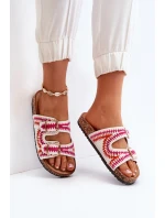 Damskie Klapki Na Korkowej Podeszwie Białe Fannea