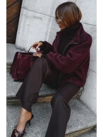 M885 Látkový kabát - bordová