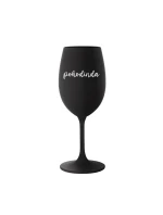 POHODINDA - černá sklenice na víno 350 ml