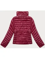Tmavo červená prešívaná dámska bunda so stojačikom (16M9108-06) Tmavo červená prešívaná dámska bunda so stojačikom (16M9108-06)