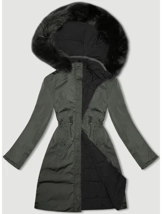 Dámska prechodná obojstranná bunda J Style army-black (16M9159-136)