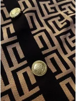 Čierna dámska pletená blúzka s krátkymi rukávmi (009)