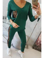 Sada s leopardím potlačou zelená