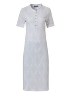 Dámska nočná košeľa 10231-116- 4 biela-sivý vzor - Pastunette