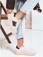 Dámske tenisky na platforme beige FashionStreet ZY1057 Dámske tenisky na platforme beige FashionStreet ZY1057