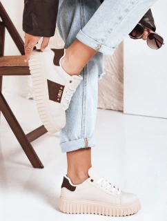 Dámske tenisky na platforme beige FashionStreet ZY1057