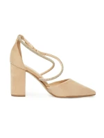 Moderné dámske hnedé lodičky na širokom podpätku Moderné dámske hnedé lodičky na širokom podpätku