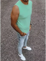 Pánske tričko bez rukávov s mätovou potlačou FashionStreet RX4916
