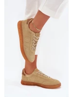 Zamszowe Sneakersy Damskie Big Star RR274849 HI-POLY SYSTEM Beżowe