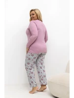 Pohodlné pyžamo pre plnoštíhly model 221188 Forever Pink Pohodlné pyžamo pre plnoštíhly model 221188 Forever Pink