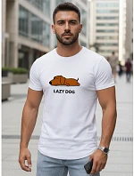 Pánske bavlnené tričko s potlačou biele FashionStreet NX5092R Pánske bavlnené tričko s potlačou biele FashionStreet NX5092R
