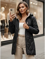 Dámska prešívaná prechodová bunda s kapucňou, čierna, FashionStreet TY5768 Dámska prešívaná prechodová bunda s kapucňou, čierna, FashionStreet TY5768