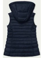 Tmavomodrá dámska prešívaná vesta s kapucňou (16M9139-215)