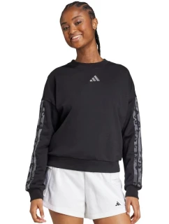 Dámska mikina adidas Animal Print 3-Stripes French Terry Sweatshirt black JM1835