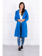 Oversize plášť s kapucňou fialovo-modrý