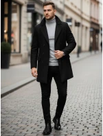 Pánsky čierny kabát FashionStreet CX0434 Pánsky čierny kabát FashionStreet CX0434