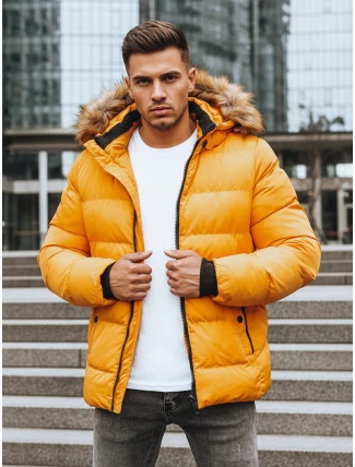 Pánska prešívaná zimná bunda žltá FashionStreet TX4162