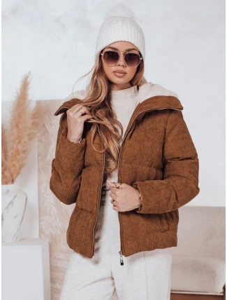 Dámska zimná manšestrová bunda TRENDYGLAM hnedá FashionStreet TY4360