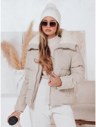 Dámska zimná manšestrová bunda TRENDYGLAM béžová FashionStreet TY4358