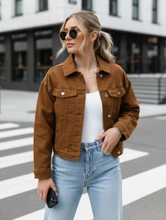 FashionStreet dámska džínsová bunda v ťavej farbe TY5344