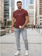 Pánske bavlnené tričko s potlačou BLESSED bordová FashionStreet NX5124R Pánske bavlnené tričko s potlačou BLESSED bordová FashionStreet NX5124R
