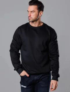 Pánska mikina s okrúhlym výstrihom čierna (68B2001-3)