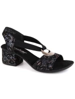 Pohodlné čierne sandále Rieker W RKR679 Pohodlné čierne sandále Rieker W RKR679