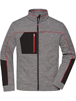 Daiber JN 1818 Pánska pletená fleecová bunda 02.1818 carbon melange/čierna/červená Daiber JN 1818 Pánska pletená fleecová bunda 02.1818 carbon melange/čierna/červená