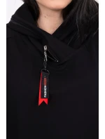 Tunika na zips s kapucňou Oversize čierna